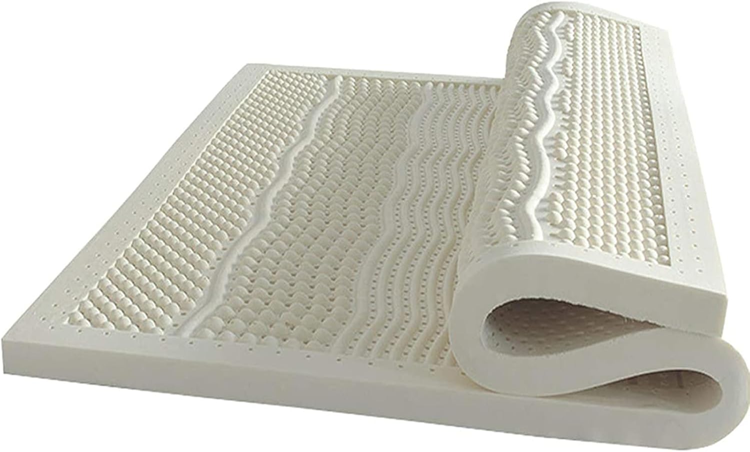 100% Natural Latex Mattress - Eco-Friendly, Hypoallergenic, Single/Double, 4-Inch Thickness, Twin/Full Size, Perfect for Home Use, 160×200cm (63×79in) with Removable Cover