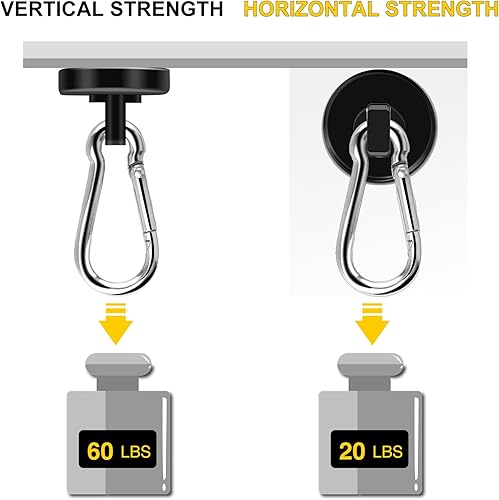 Vista 5 de DIYMAG Ganchos magnéticos negros, 70 libras, gancho magnético de neodimio resistente para colgar en casa, casillero de oficina, lugar de trabajo