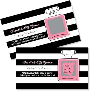 Big Dot of Happiness Paris, Ooh La La - Paris Themed Baby Shower or Birthday Party Game Scratch Off Cards - 22 Count