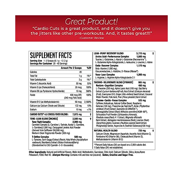 NDS-Nutrition-Cardio-Cuts-40-Pre-Workout-Supplement-Advanced-Weight-Loss-and-Pre-Cardio-Formula-with-L-Carnitine-CLA-MCTs-L-Glutamine-and-Safflower-Oil-Razz-Lemonade-40-Servings Cardio Cuts NDS Nutrition 4.0 Pre Workout Supplement - Advanced Weight Loss and Pre Cardio Formula with L-Carnitine, CLA, MCTs, L-Glutamine, and Safflower Oil - Razz Lemonade (40 Servings)