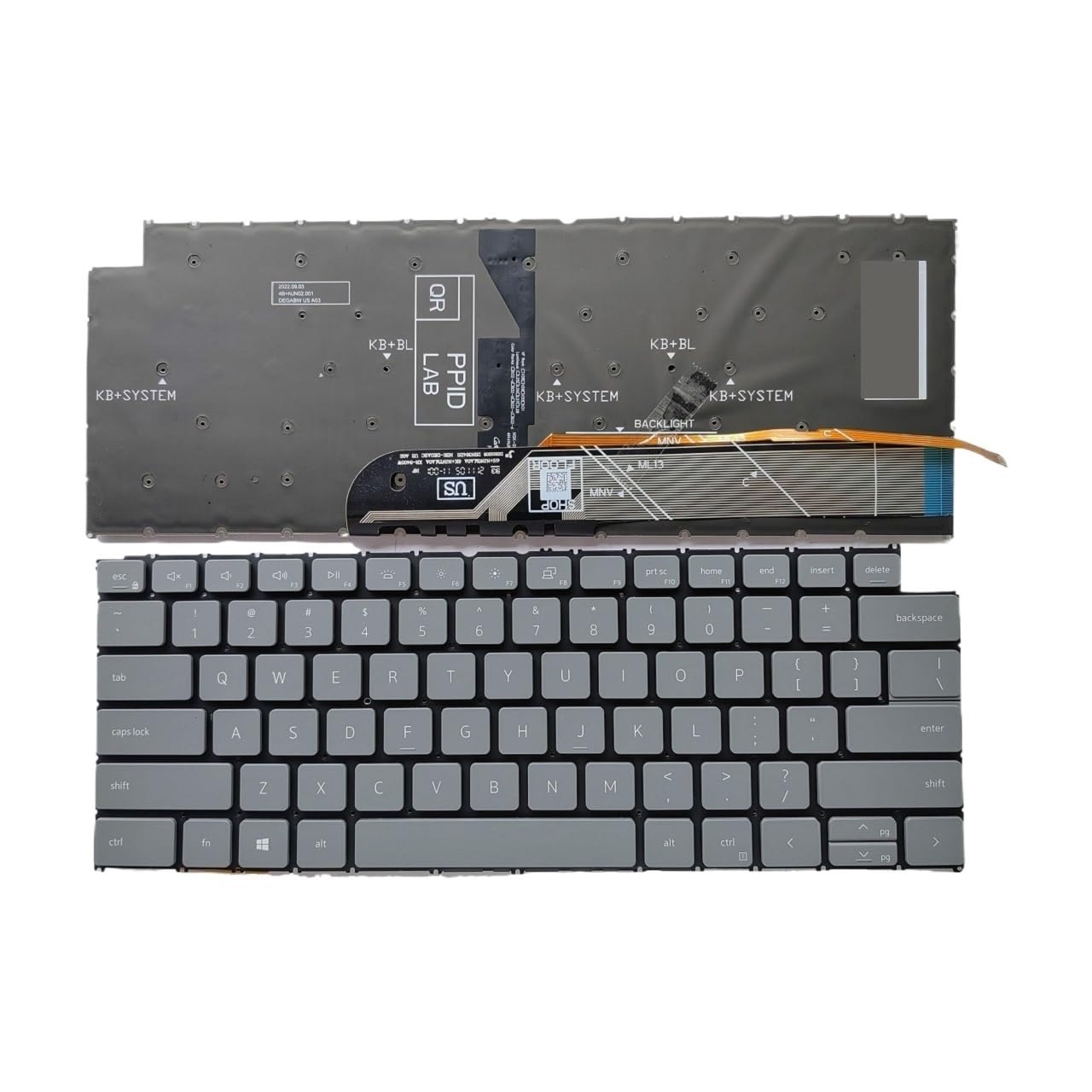 Tastatur für Inspiron 5310, 5410, 5415, 5418, 7415, 7425, Vostro 14 Pro, P144G, P147G und Latitude 3420(US Backlit Gray)