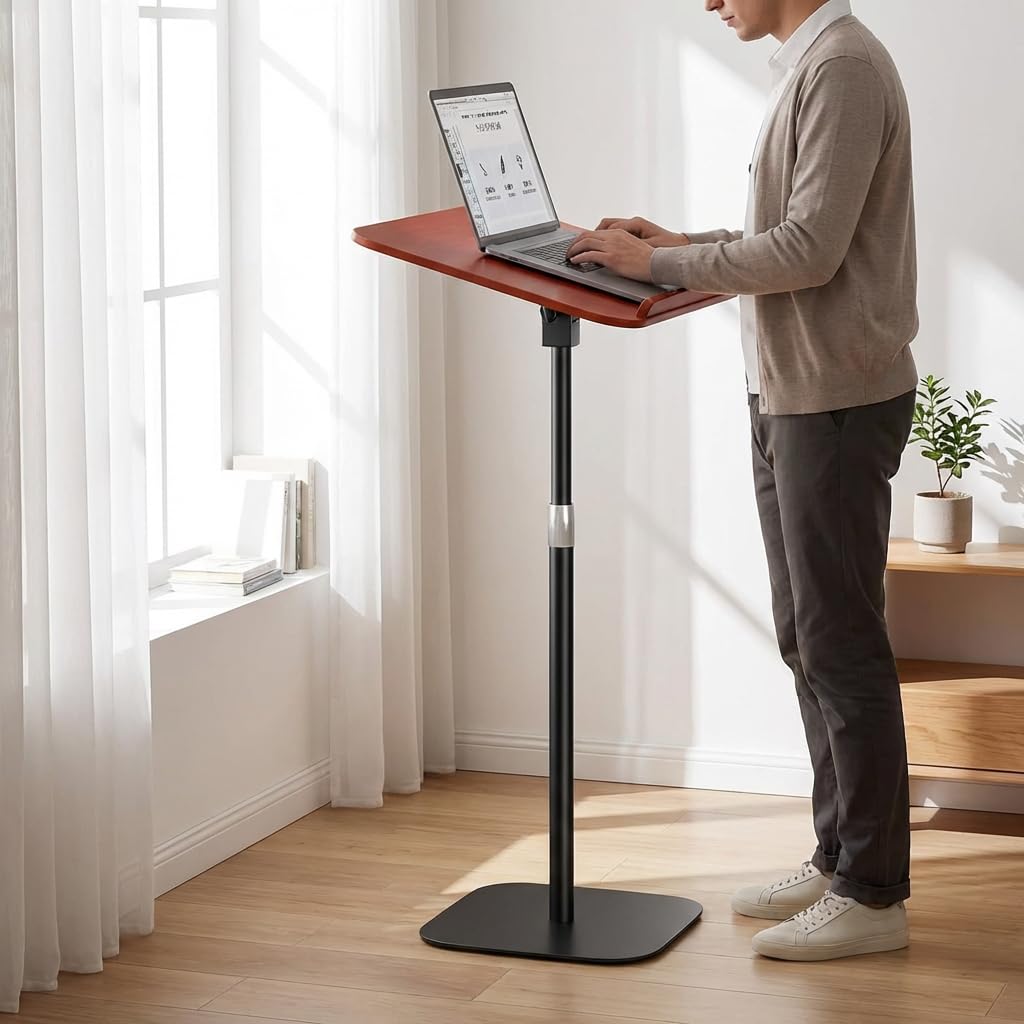 Leggio Musicale Professionale e Leggio per Libri Regolabile - Supporto Proiettore da Terra con Vassoio Rimovibile - Supporto PC Portatile Altezza 69-103cm per Casa Ufficio e Aula - Nero