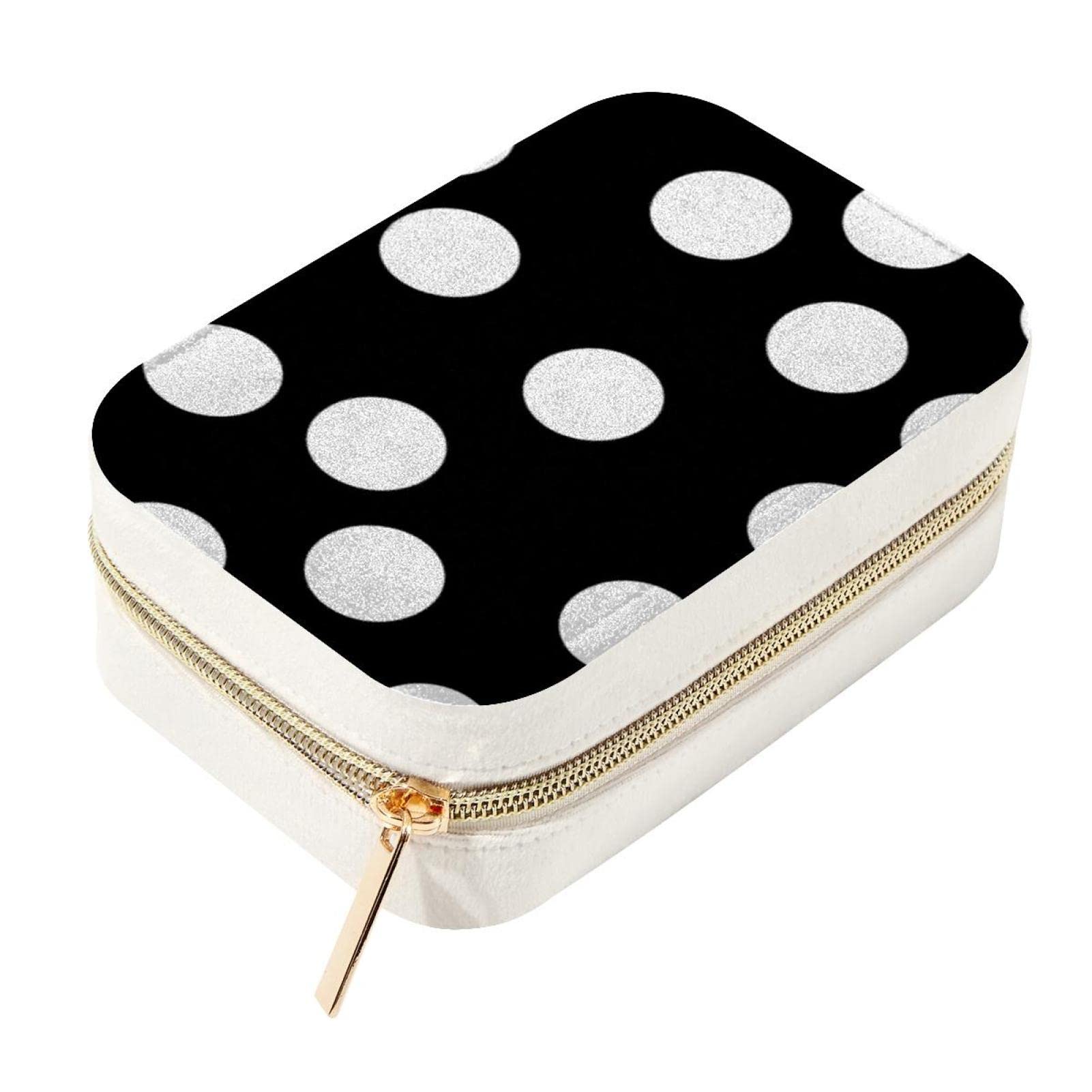 Boîte à bijoux en velours design irrégulier et fermeture éclair métallique