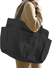 Zip Corporation Tote Bag, Canvas, Large Capacity, Plain, Cotton, Canvas, Large, Convenient, Multiple Storage Pockets, Top Velcro