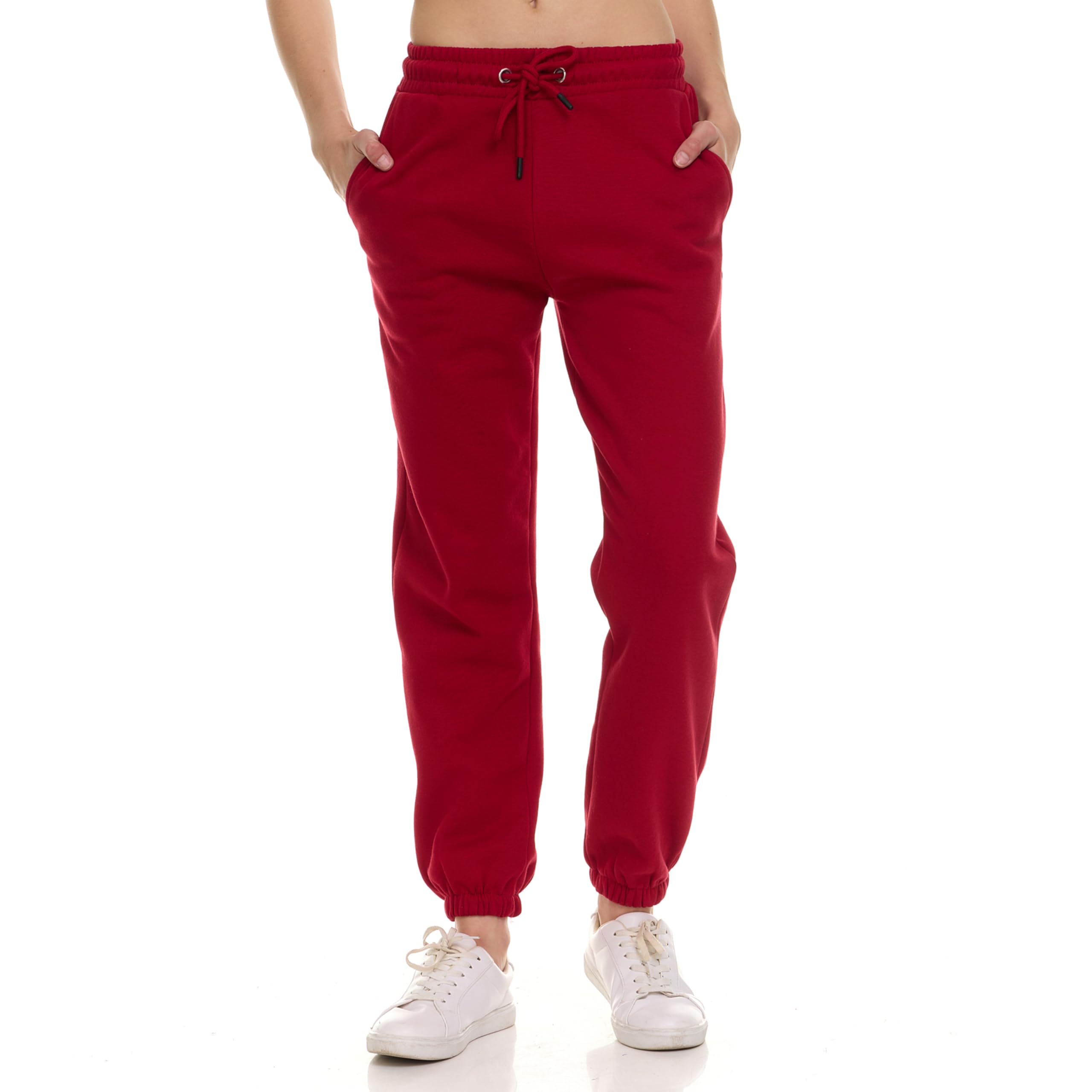 sweatpants for women - closed cinch bottom fleece lounge womens plus size joggers wine