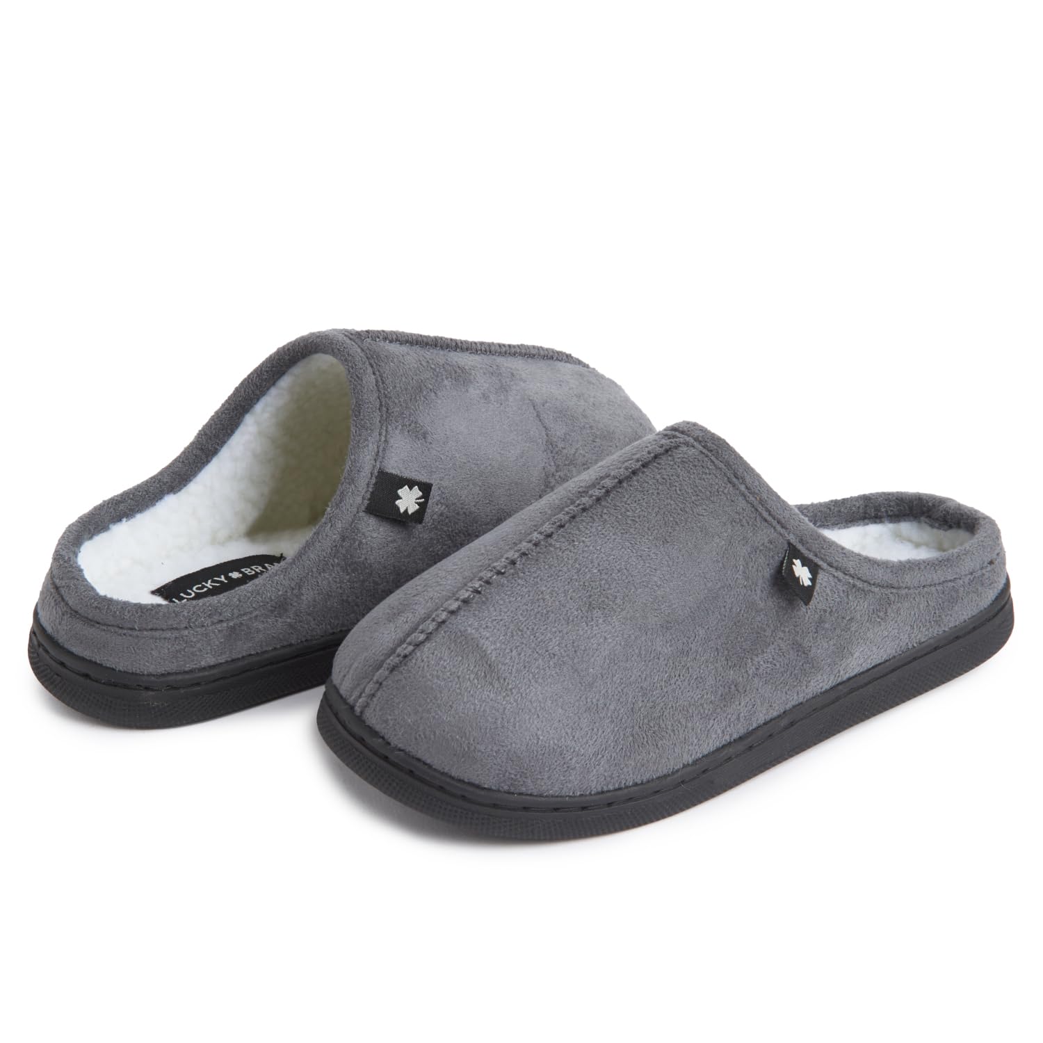 Lucky Brand Pantofole a zoccolo per ragazzi in memory foam in microsuede sherpa, sfocate antiscivolo, per interni ed esterni, zoccoli per camera da letto dei bambini