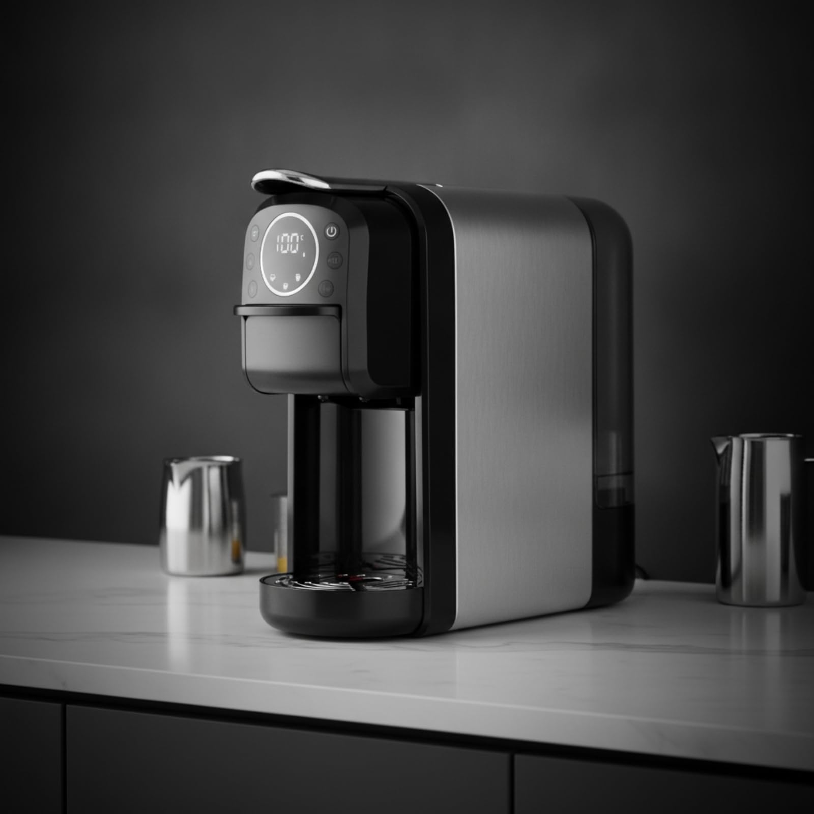 rockible Cafetera Multicápsula Multifuncional Cafetera con pósito Agua Digital Electrodoméstico para Cocina