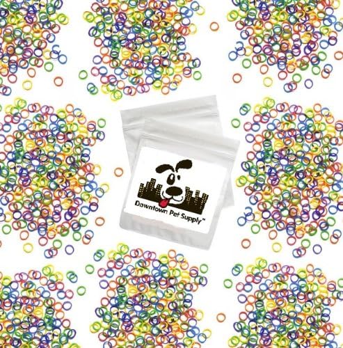 Downtown Pet Supply 100 Pack Orthodontic Elastics 3/8" (9.5mm), MULTIPLE MIXED NEON COLORS, Rubber Bands Great for Dog Grooming Top Knots, Bows, Braids, Tooth gaps, and Dreadlocks