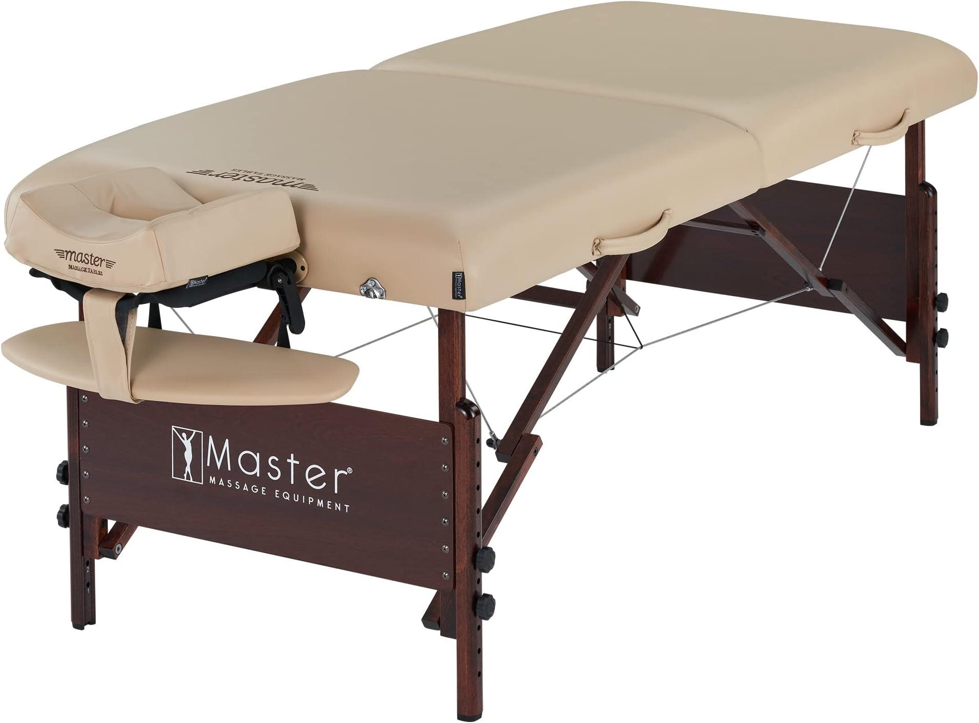 Master MassageDel Ray Professional Portable Massage Table - 7.6cm Thick Foam Therapy Table, Foldable Couch, Lash Bed, Tattoo Bed for SPA, Salon, Facial Beauty - Sand 76cm