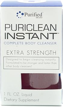 Wellgenix Puriclean Instant Complete Body Cleanser, 1 Fl Oz Fruit Punch, Premium Extra Strength Herbal Cleanse Detox Drink, One Hour Detox Support Supplement