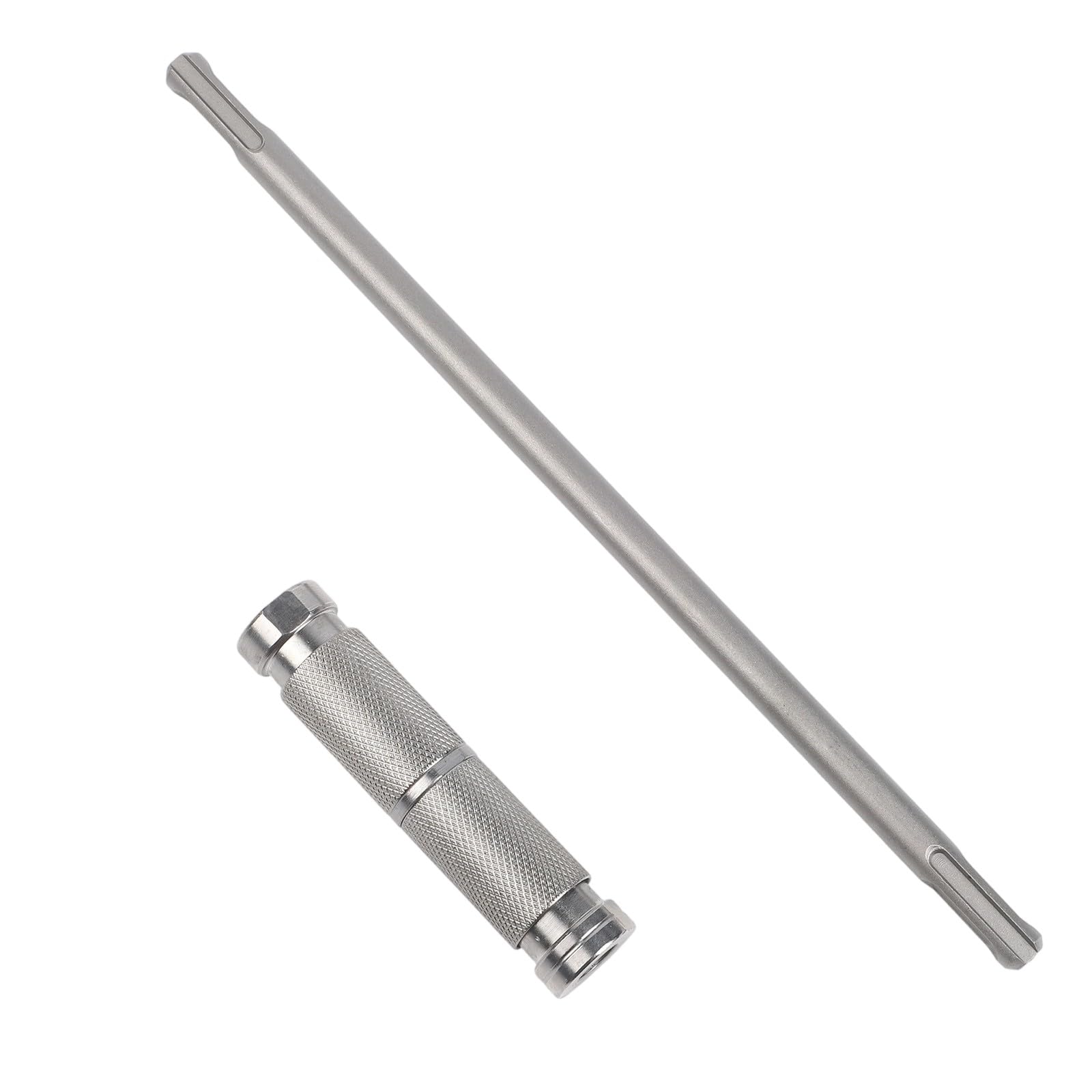 Tige d'extension SDS Plus de 26 cm avec adaptateur à dégagement rapide pour marteau perforateur rotatif Argenté