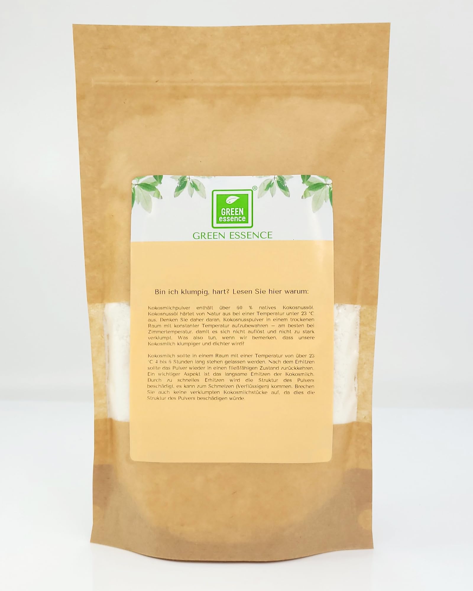 Kokosnussmilchpulver 1000 g (2*500g) von der Grünen Essenz - Kokos Milch Pulver getrocknet - Vegan - Proteinpulver - für pflanzliche und laktosefreie Getränke - vegane Milch ohne Zucker (1000 Gramm)