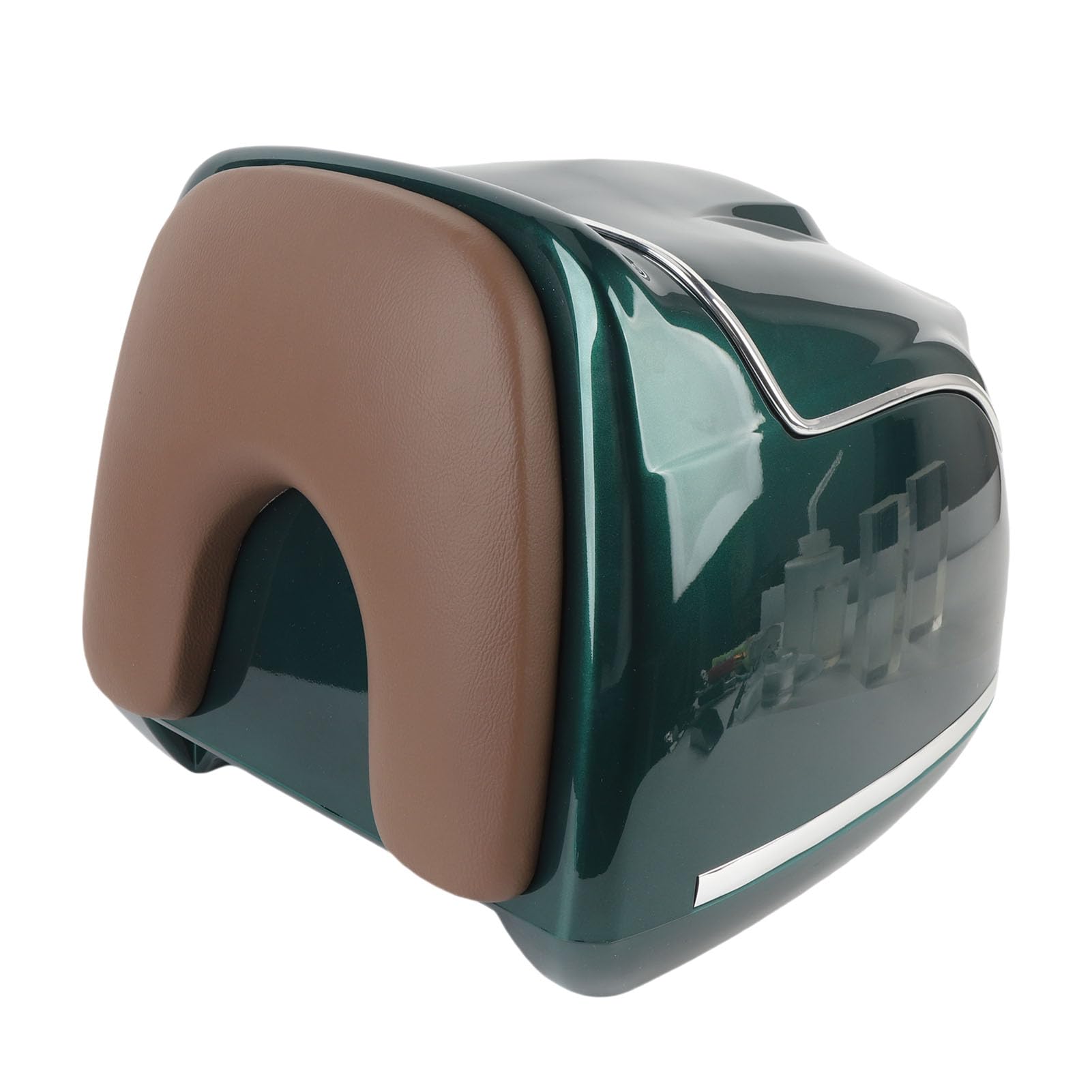 Fockety Baúl para Motocicleta de 38 L, baúl Trasero para Scooter, con Respaldo Suave, Universal para Casco, Guantes y Herramientas (Verde Oscuro)