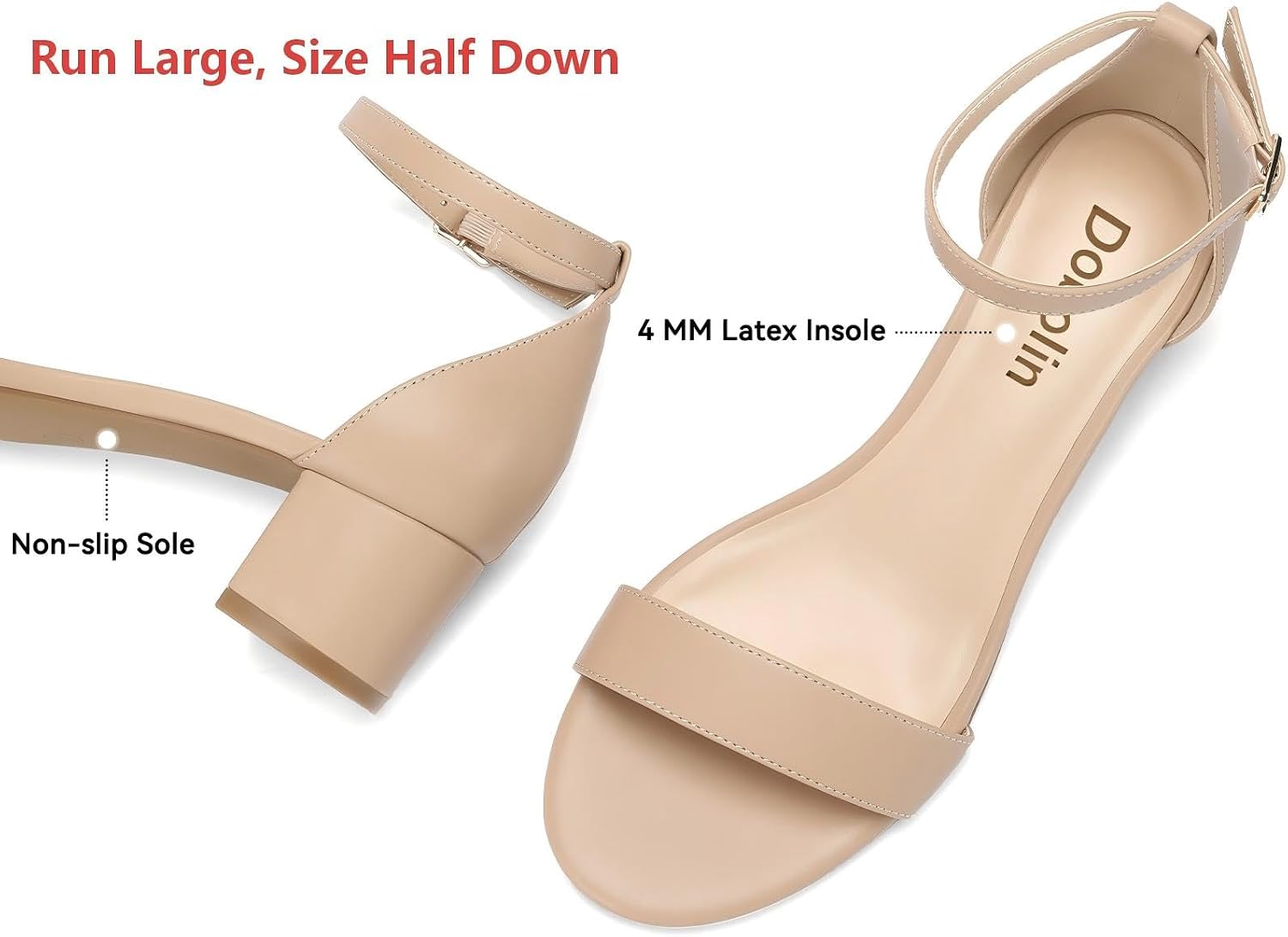 Women's Heeled Sandals 1.77 Inch Low Block Chunky Heels Open Toe Ankle Strap Womens Dress Shoes Casual Comfortable Pumps Shoes Wedding Bridesmaid Prom Party Office Daily