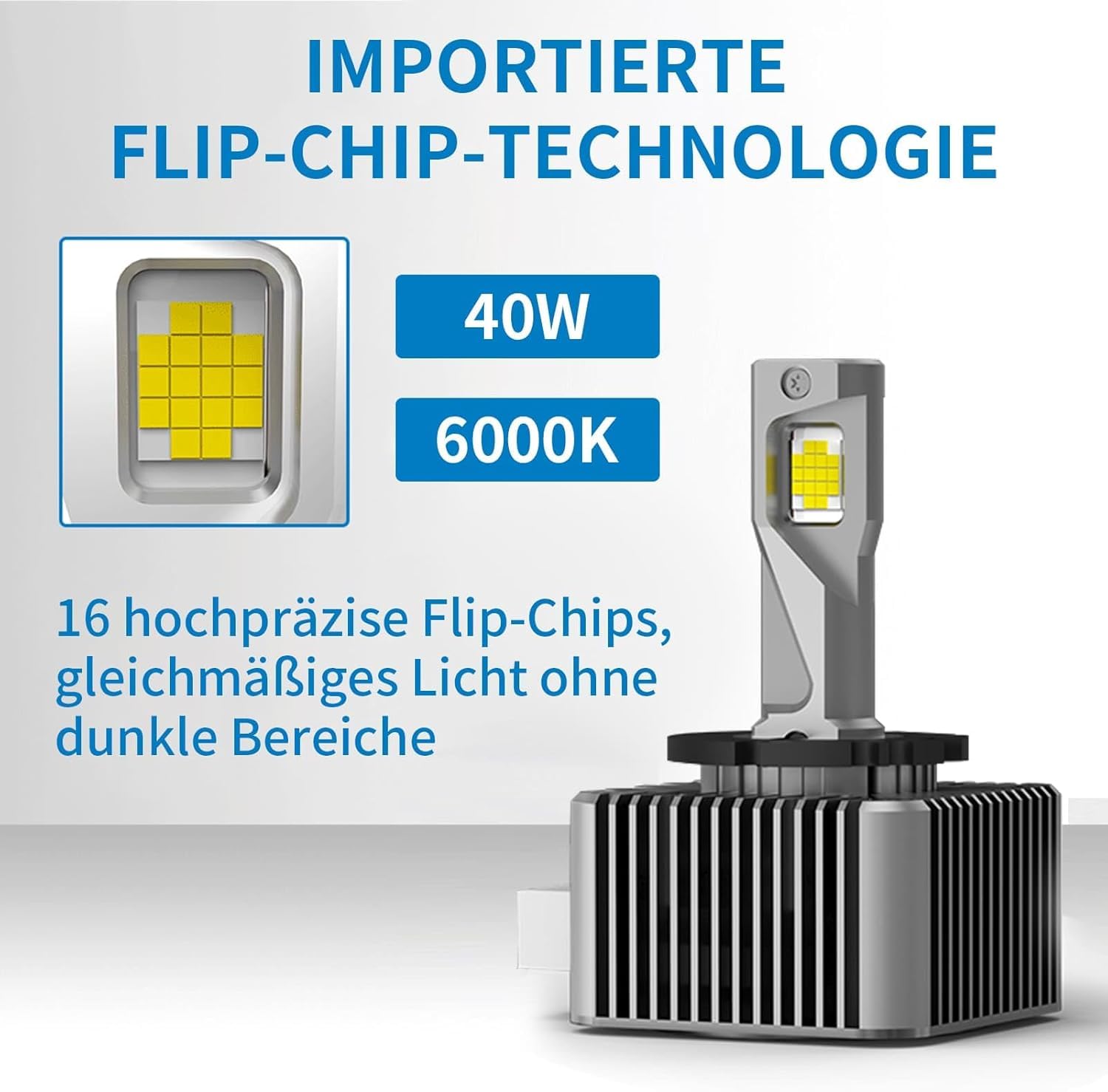 D1S Xenon Brenner Scheinwerferlampe 6000K 12V 40W – Weißes Tageslicht, CANbus Fehlerfrei, 2 Jahre Garantie