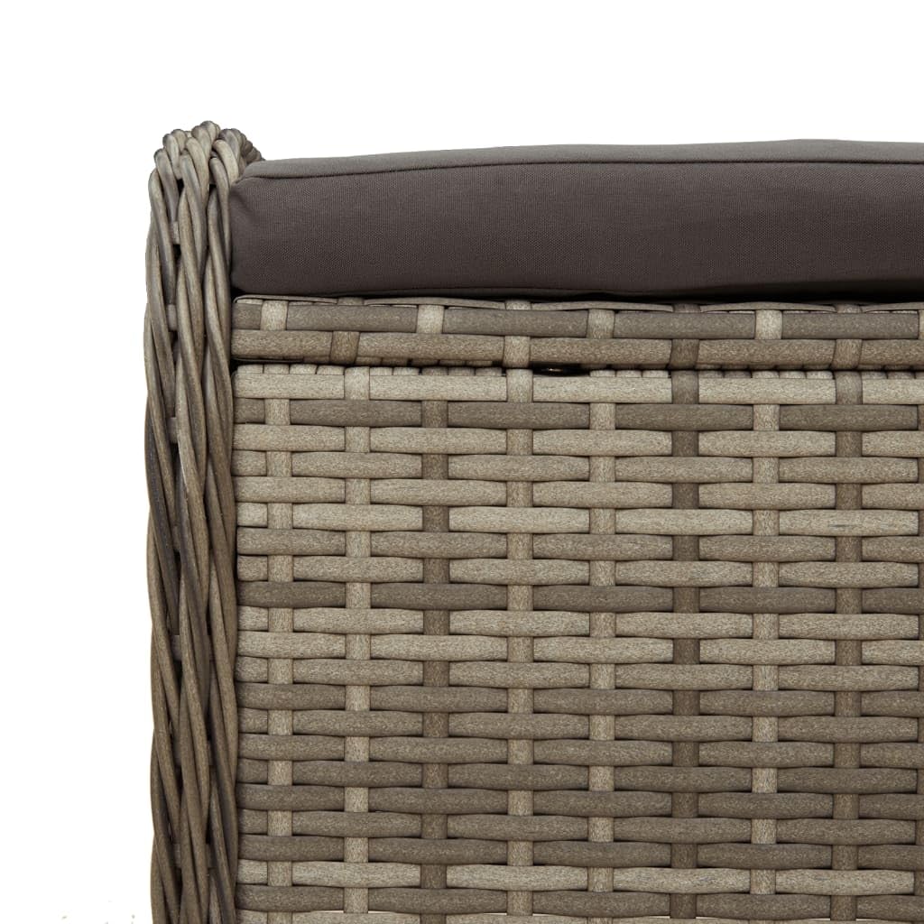 Générique Tabouret de Jardin avec Coussin Gris 58x46x46 cm résine tressée,Meubles,Mobilier de Jardin,Poufs d'extérieur,Gris,6 KG,365734