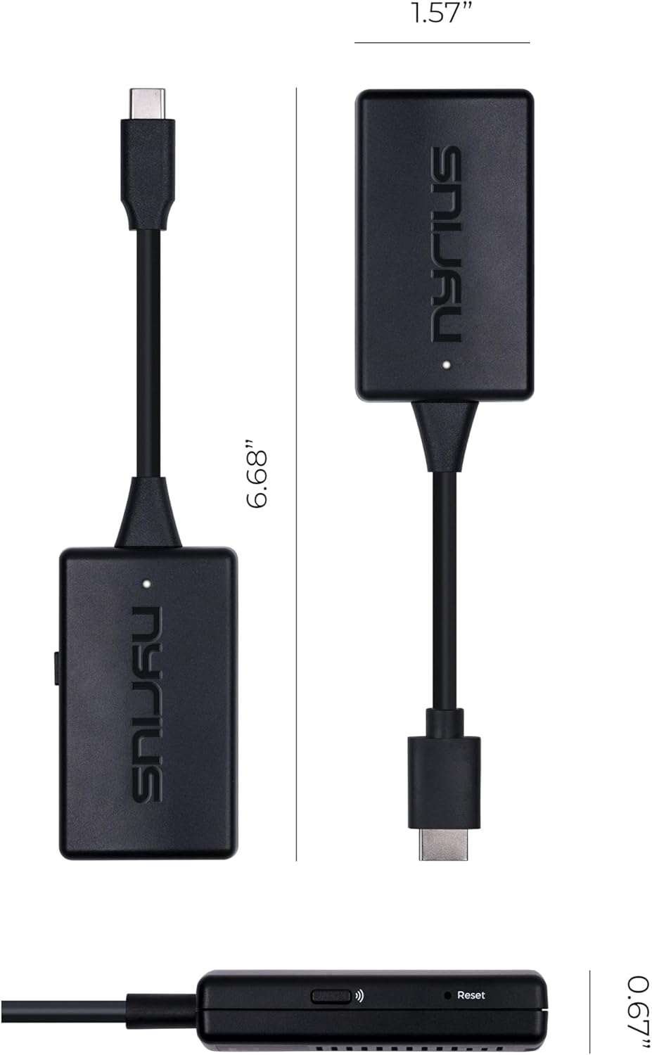 Nyrius Orion Prime Wireless USB-C to HDMI Video Transmitter & Receiver, Plug & Play Extender, Stream Full HD 1080p up to 150ft from PC, Laptop, Mobile Phone, Tablet to a TV or Projector (TDD21)