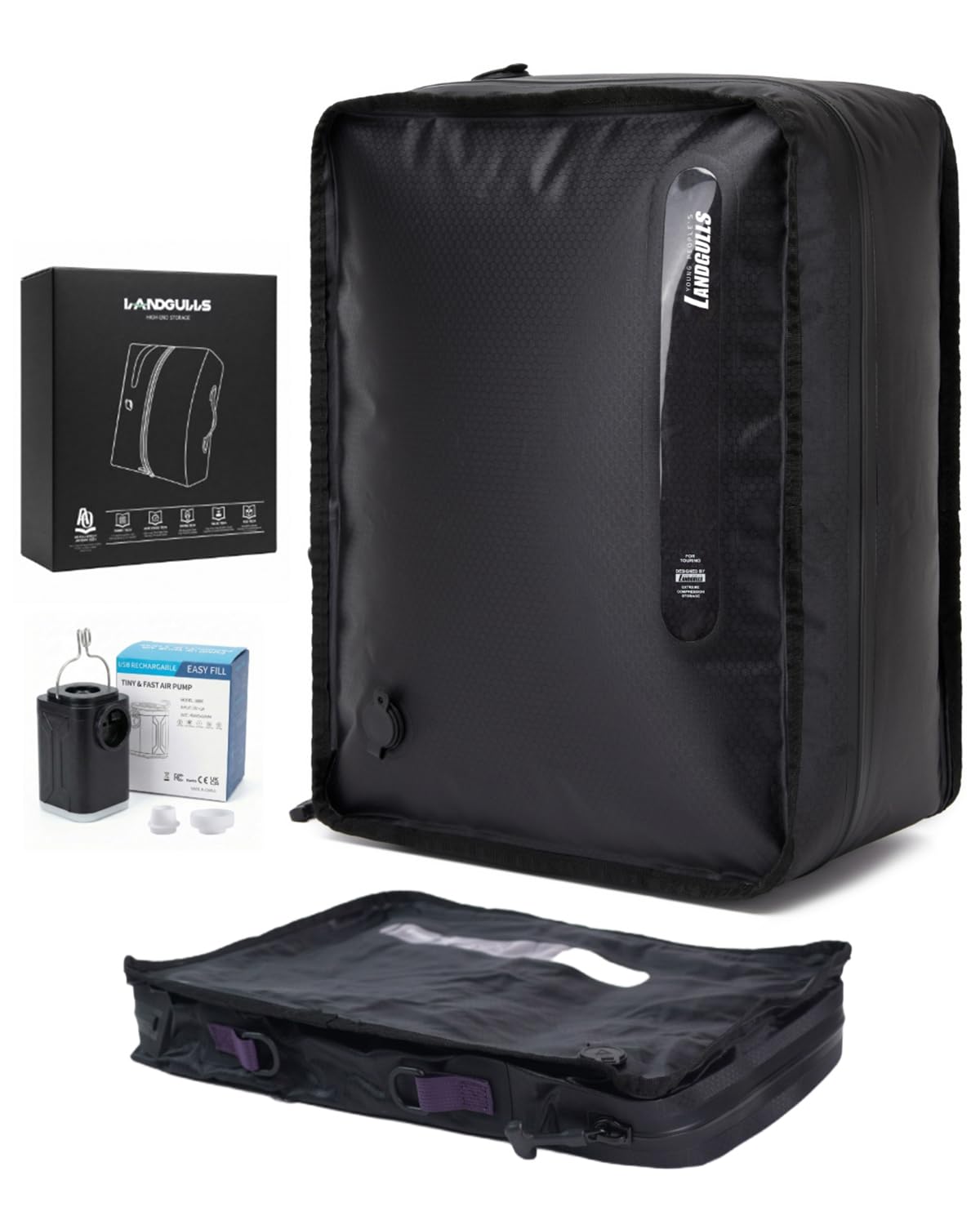 View 1 of 1-Pack 28L Suitcase Vacuum Bags for Travel with Air Pump for Carry-On