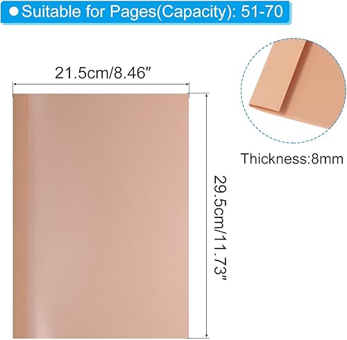 Miniatura 2 de PATIKIL Cubierta de encuadernación térmica de 0.3 pulgadas, 10 piezas de polietileno de 51 a 70 hojas, carpeta protectora de archivos de papel de
