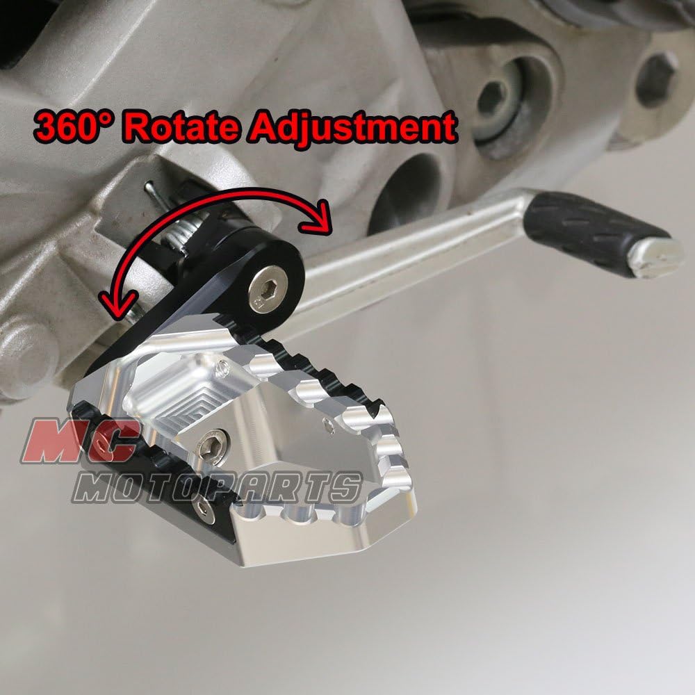 Silver CNC 40mm Adjustable Riser Front Touring Foot Pegs Compatible with NC700 S/X 12-16 NC750 X S 16-19 17 18 20 21 22 23 2023