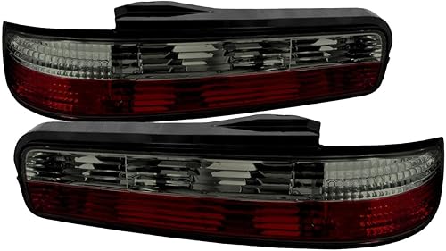 Carpartsinnovate Para 89-94 240SX S13 2Dr Coupé Rojo Humo Luces Traseras Tintadas Lámparas de Freno