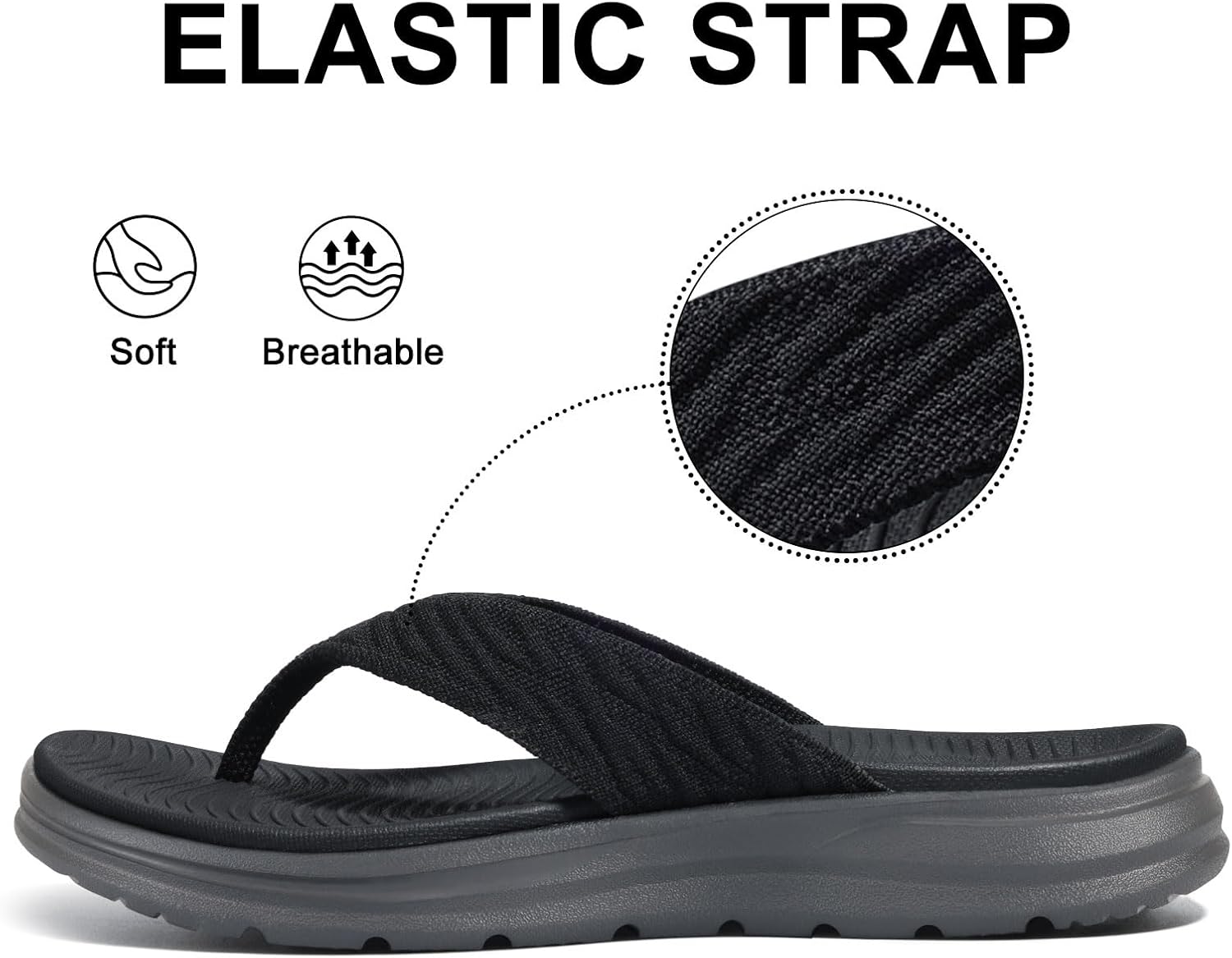 KIDMI Women's Arch Support Flip Flops with Soft Cushion Comfortable Summer Beach Slip On Walking Thong Sandals thumbnail
