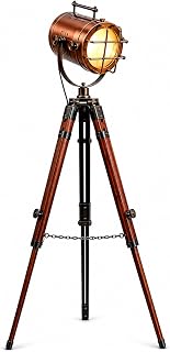 Beautiful Handmade Copper Floor Lamp with Wooden Tripod Desk Lighting Home Decor