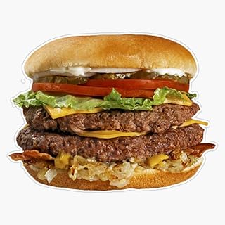 Double Cheese Burger Sticker Vinyl Bumper Sticker Decal Waterproof 5"