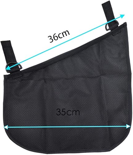 Miniatura 2 de Paquete de 2 redes universales de malla para cochecito lateral y organizador, espacio de almacenamiento extra para cochecito, correas