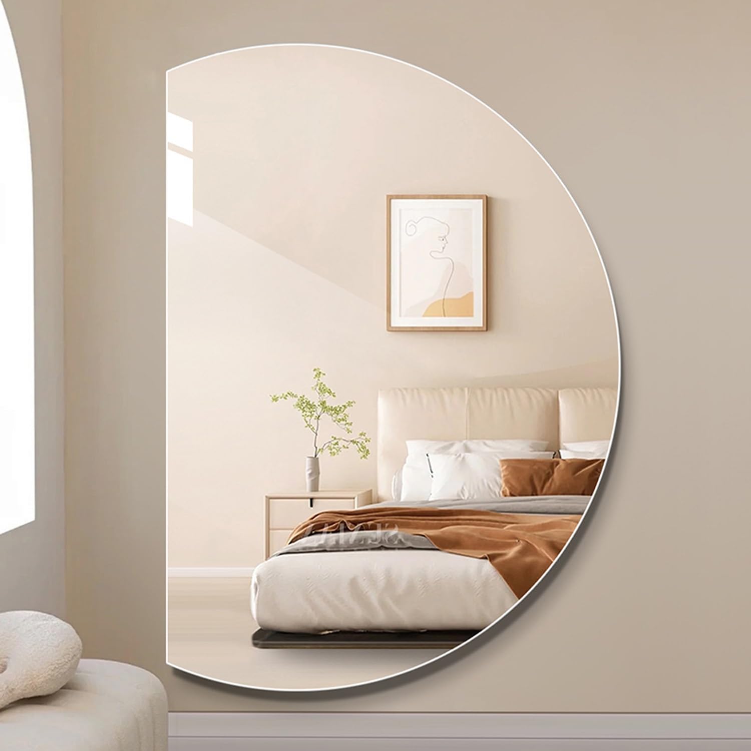 WQZzjm 3 Color Smart WallMounted Vanity Mirror, AntiFog Bathroom Mirror, Backlit, Shatterproof, for Bedroom & Living Room (Left, 110cm/43in) (Right 100cm/39in)