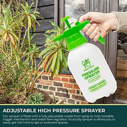 GREEN HAVEN 2 Litre Pump Action Garden Sprayer with Adjustable Stainless-Steel Sprayer  High Pressure Sprayer for Weed Killer, Pesticides, Fungicides, Cleaning, Gardening | Water Spray Bottle