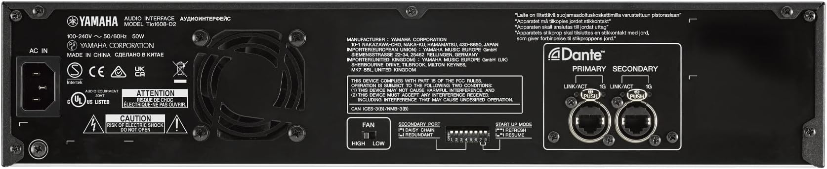 Yamaha Tio1608-D2 Dante-Enabled Stage Box Audio I/O Rack