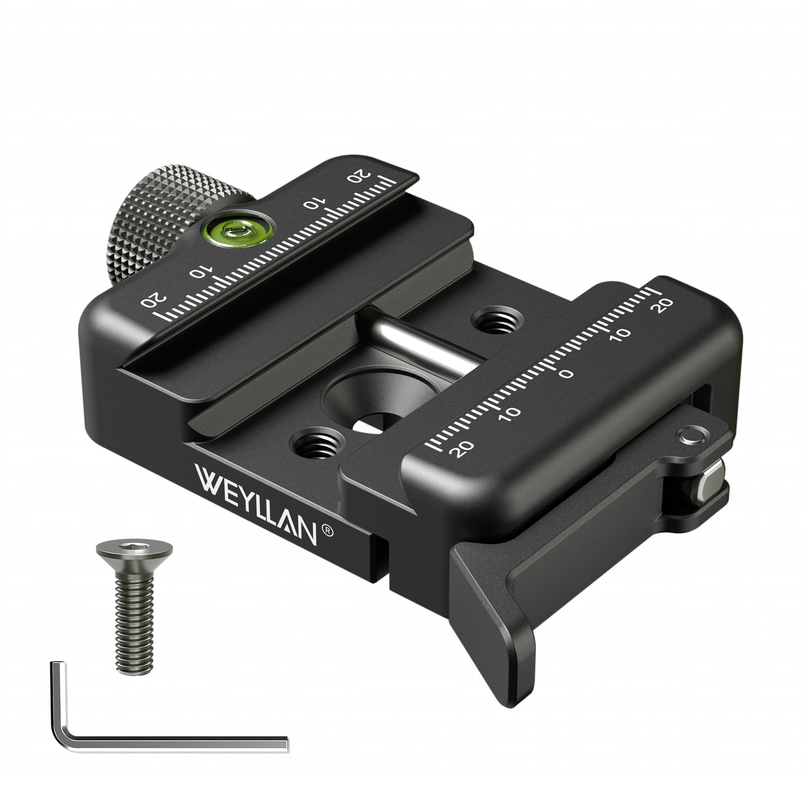 WEYLLAN Piastra a sgancio rapido compatibile Arca Swiss Clamp Style per treppiede, testa sferica, universale, testa sferica, treppiede, piastra a sgancio rapido Arca Picatinny Morsetto