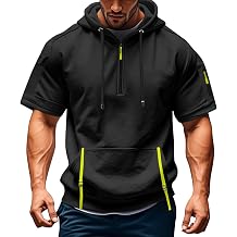 Hoodies for Men Quarter Zip Hoodie Lightweight Sweatshirt Pullover Oversized Hooded Tshirts with Pocket