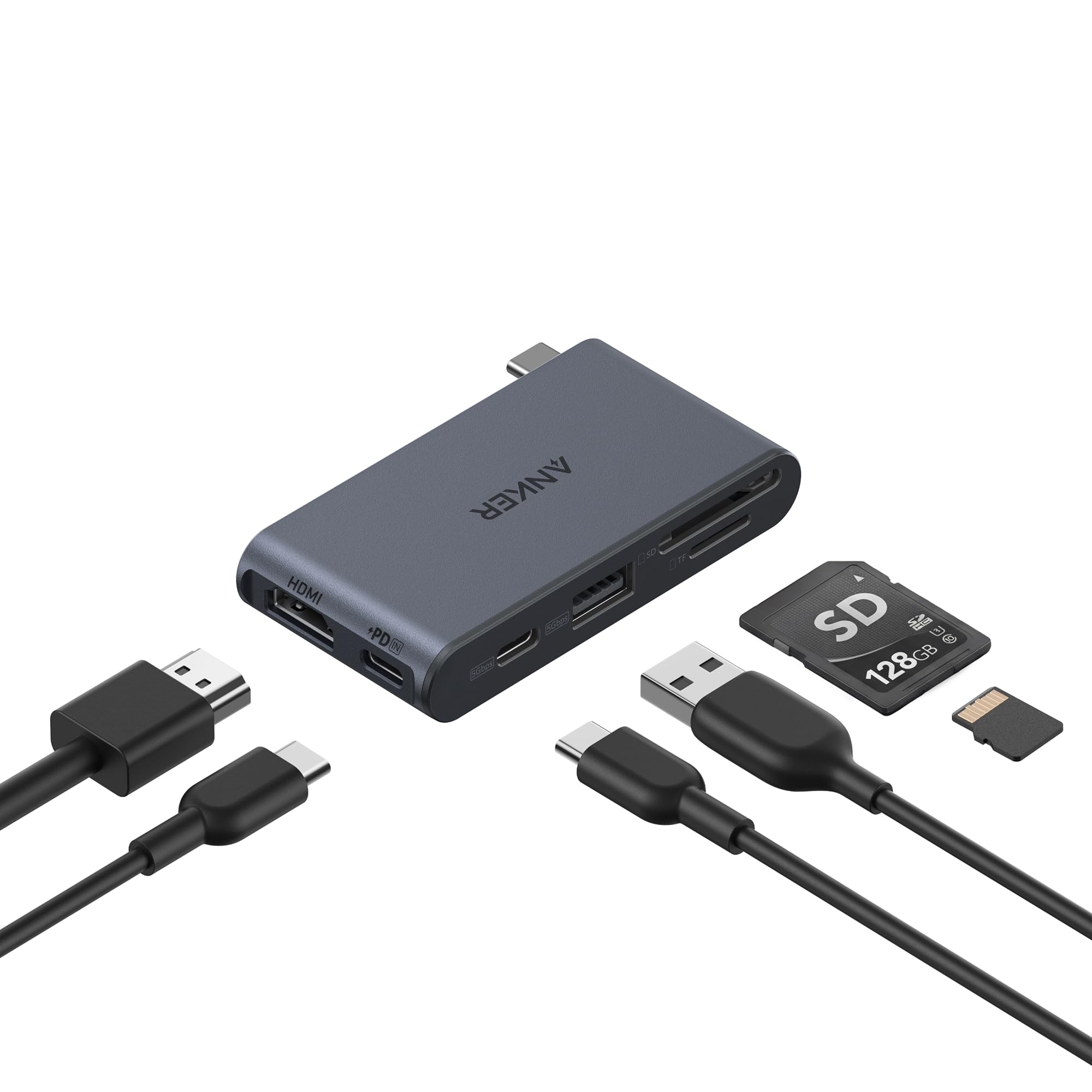 Anker Nano USB C Hub, 6-in-1 Compact USB-C Hub with 85W PD Charging (Charger Not Included), 4K@60Hz HDMI, 10Gbps USB-C, 5Gbps USB-A, SD/TF Card Readers, for MacBook, Lenovo, HP, and More-image-36