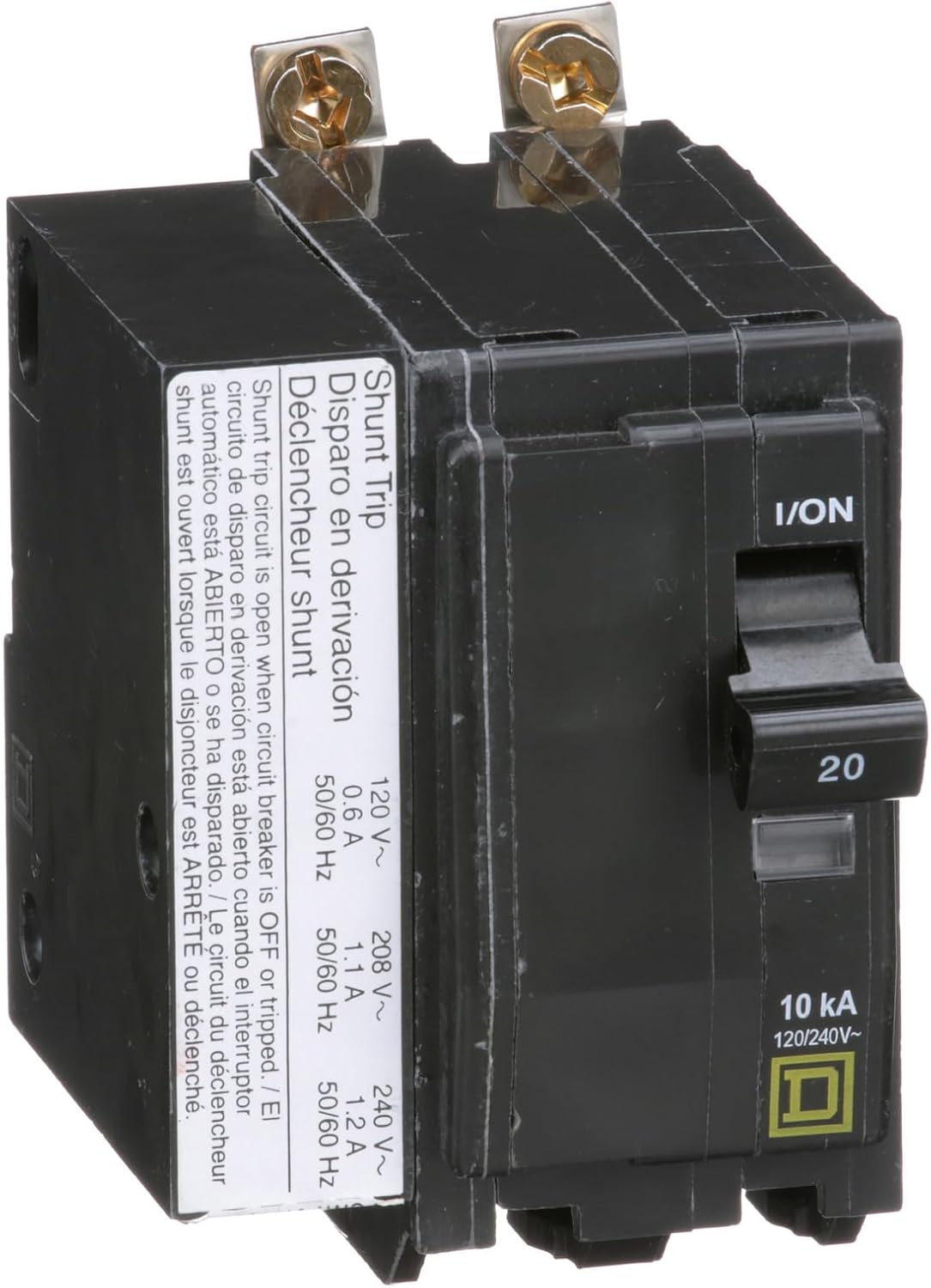 SCHNEIDER ELECTRIC QOB2201021 Miniature Circuit Breaker 120/240V 20-Amp Molded Case Circuit Breaker 600V 60A