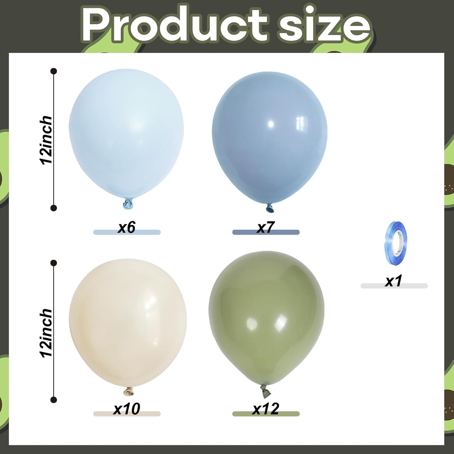Sage Green and Blue Balloons, 35PCS Olive Green Dusty Blue Beige Cream Latex Balloon, Baby Boy Shower Balloons for Kids Rabbit Theme Baby Shower Birthday Boho Bridal Wedding Party Decorations Supplies Sage Green Blue White 12inch-35pcs