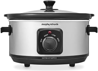 Morphy Richards 460017, 3.5 Litre Ceramic Slow Cooker, One-Pot Solution, Brushed Steel