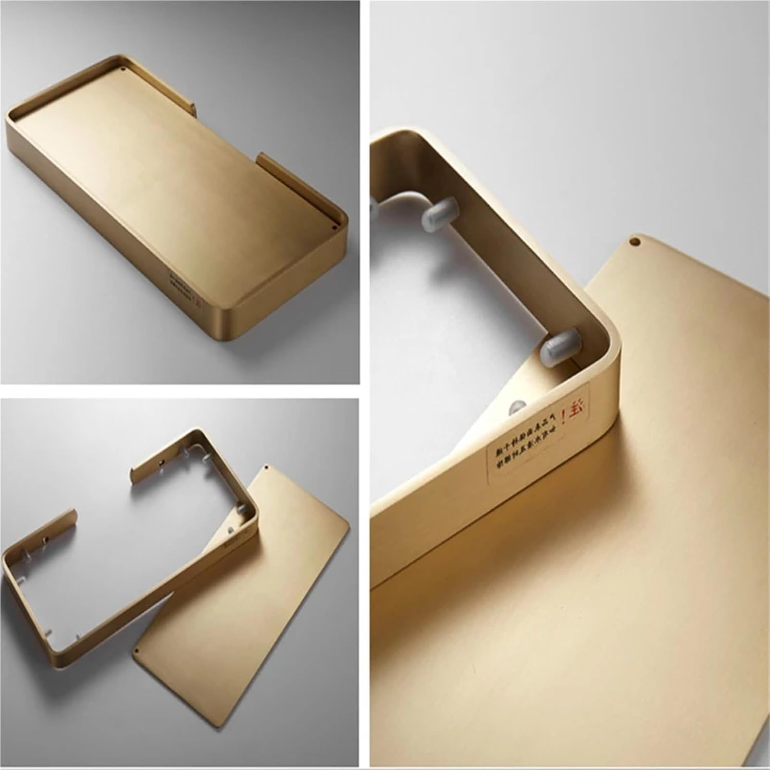 Bathroom Shelf Brushed Gold Brass Corner Accessory Storage Organizer Rack Holder Glass(Style 1)