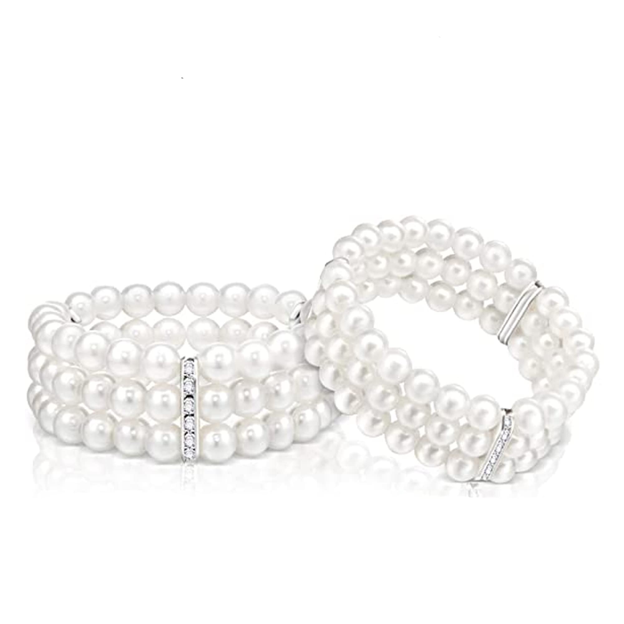 ADF - Bracelet 3-Row Pearl Stretch Bracelet Multilayer Pearl Elastic Bangle for Function/Wedding Jewelry (Pack Of Two). (B09YHQMZWN) Amazon Price History, Amazon Price Tracker