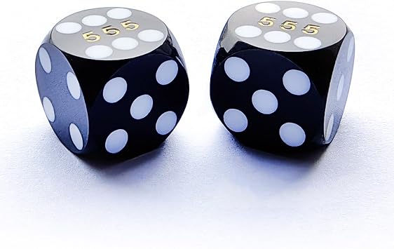 Bescon Professional Precision Dice Round Corner 9/16" 14.3mm with Random Serial Number, Precision Cut Dice 14.3MM Solid Black, 2pcs Set