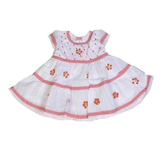 red and white frock for baby