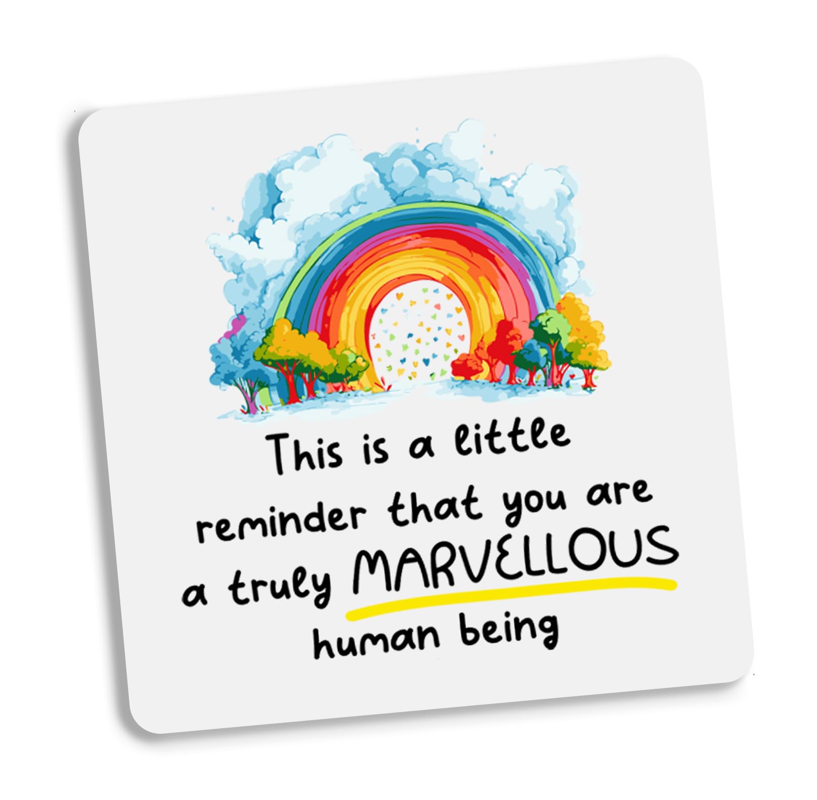 Reminder You Are A Truly Marvellous Human Being Coaster - Friendship Gift, Thank You Gift, Positivity, Rainbow bestie quote
