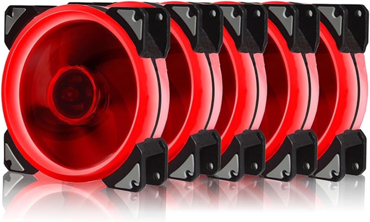 1 Pcs DC 12V 9225 92mm LED Fan 92x92x25mm Double Halo LED Fan 4PIN with Temperature Control CPU GPU Computer Case Cooling Fan(Color:Blue)