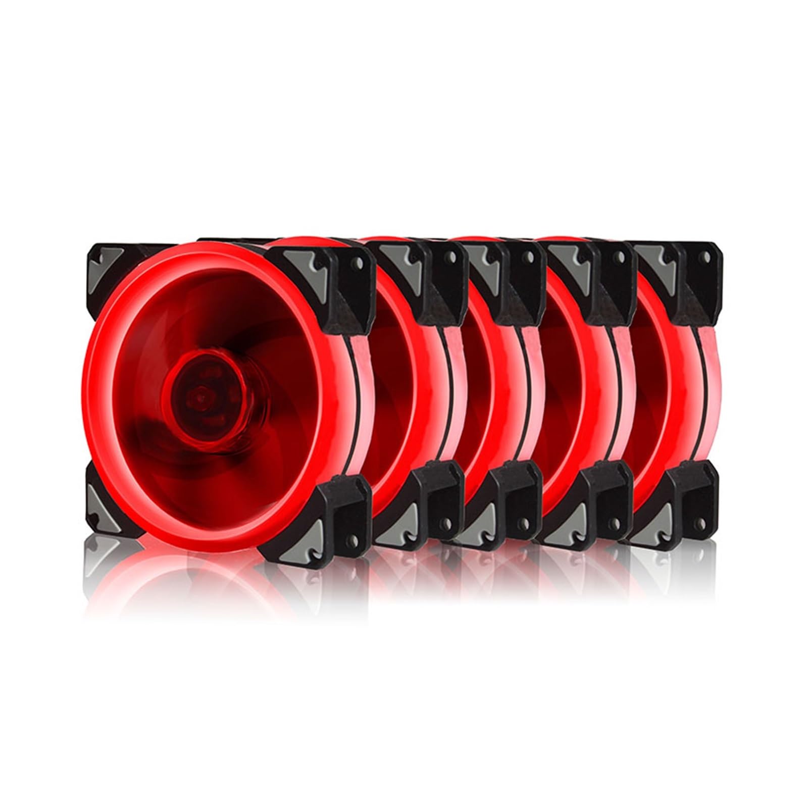 Ventilateur LED 92mm DC 12V rouge à double halo 4PIN pour refroidissement PC et CPU