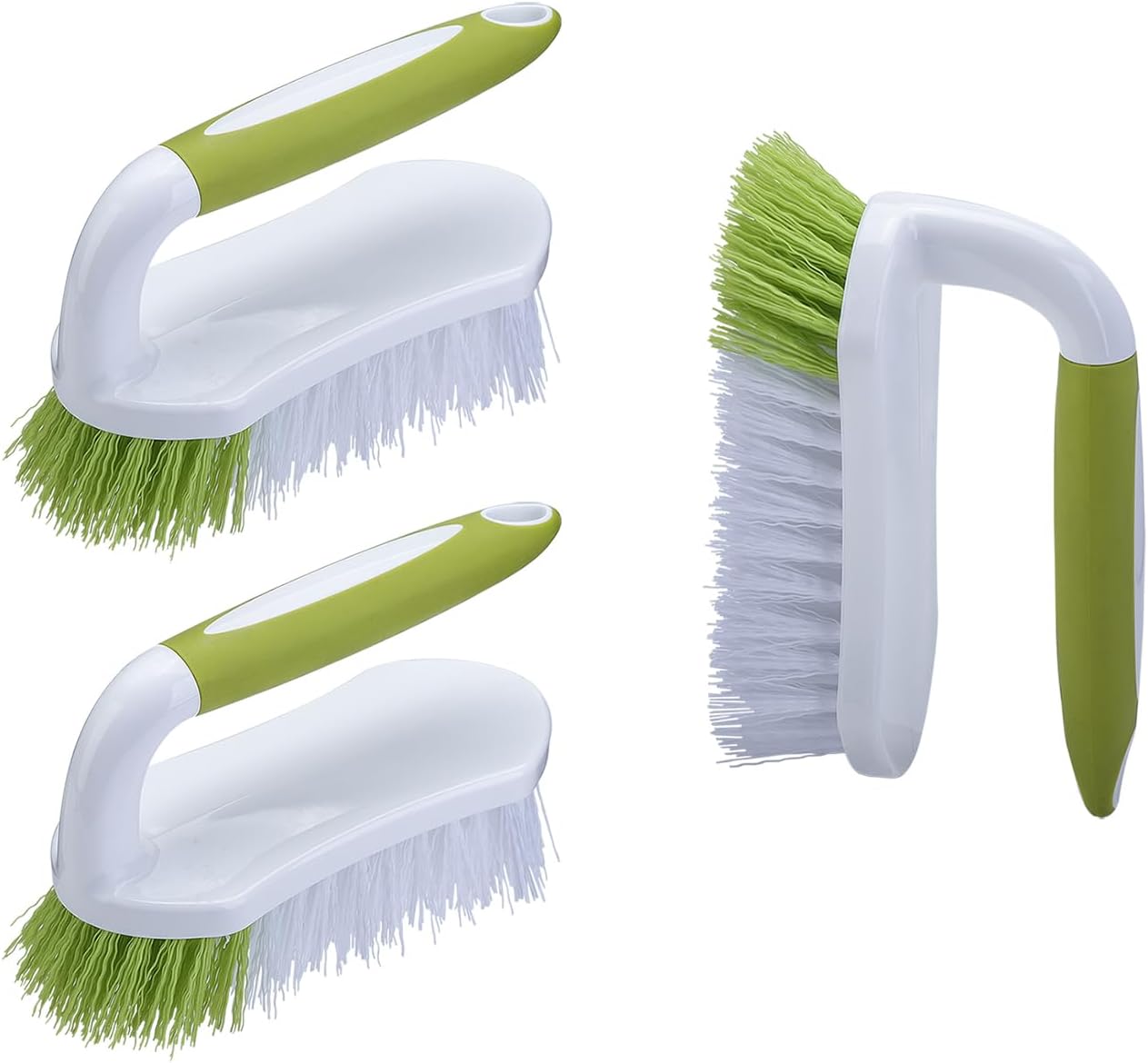 Scrub Brush for Cleaning, Heavy Duty Shower Scrubber with Stiff Bristles for Tub, Sink, Floor, Tile, and Carpet Scrubbing, 3 Pack