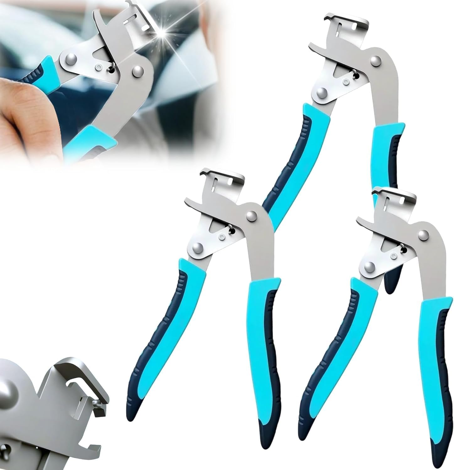 Car Clip Pliers, 2025 New Automotive Fastener Removal Tool, Multi-functional Panel Removal Pliers for Car Interior Disassembly, Professional Trim Clip Remover for Mechanics (3pcs)