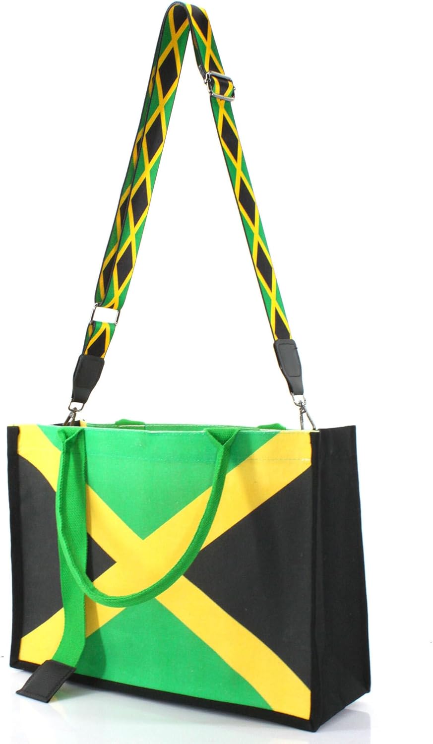 Women's Canvas Tote Bag Waterproof Ribbon Beach Bag Jamaican Reggae Party Bag | Waterproof, Ribbon, Jamaican Reggae, Party Bag