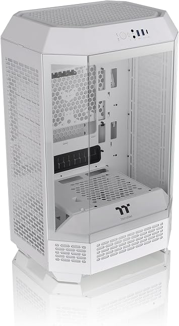 Thermaltake The Tower 300 Snow with 3 Reinforced Glass Panels, Octagonal Style, Micro-Tower Micro-ATX PC Case CA-1Y4-00S6WN-00 CS8882