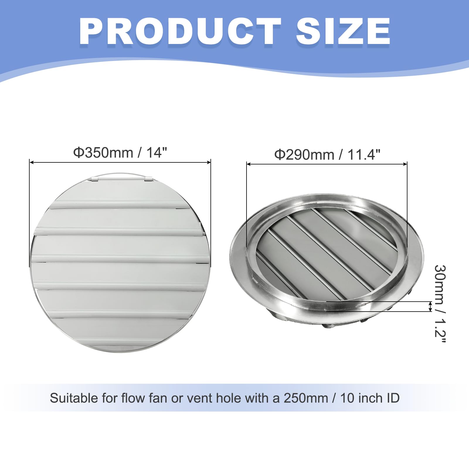 PATIKIL 12 Inch Aluminum Vent Cover - Image 2